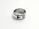 Anillo Cinta Nombre Calado Bordes Plata