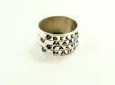 Anillo Cinta Familia Grabado Piedras X 4
