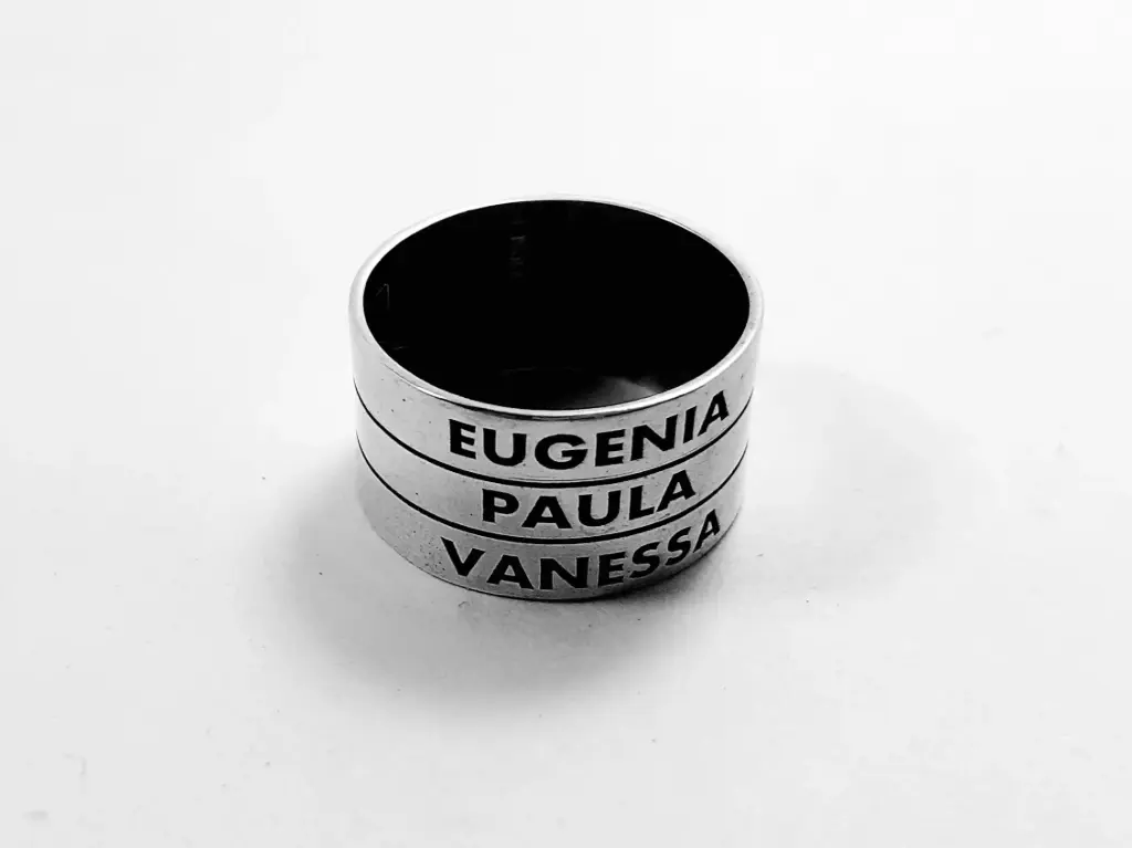 Anillo Cinta Familia Grabado X 3