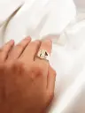 Anillo Iniciales Oval Vertical P/O