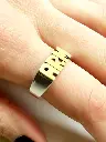 ANILLO 3 INICIALE 7X15 PLATA Y ORO 