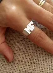 [AI.04] Anillo doble inicial 15x9 plata 925
