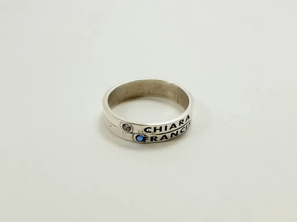 [ACFC.57] Anillo Cinta Familia Grabado Piedras X 2 