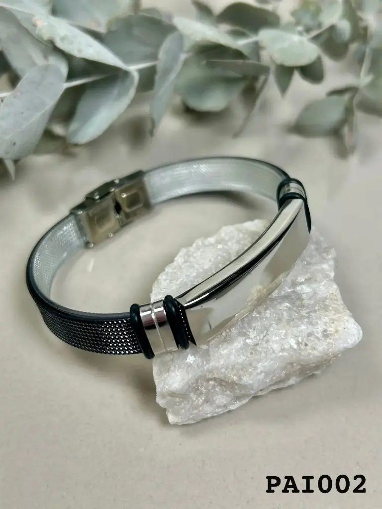 [PAI002] Pulsera identidad acero 