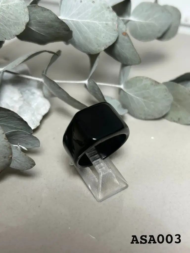 [ASA003] Anillo sello rectangular acero negro 