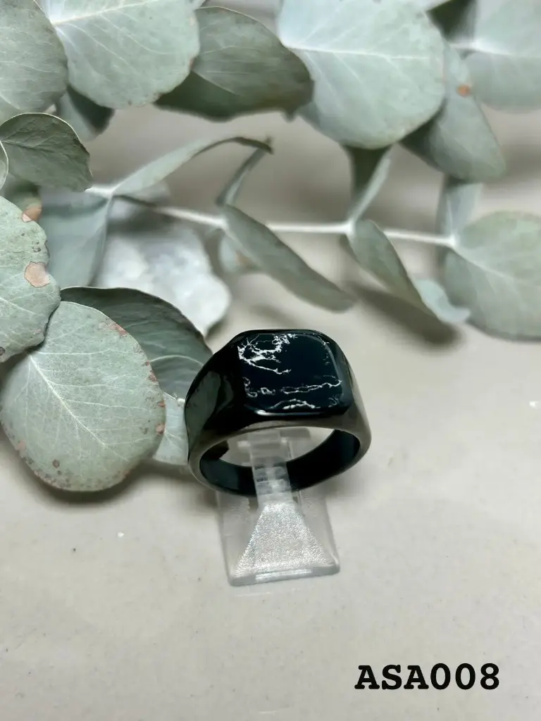 [ASA008] Anillo acero con piedra sintetica 