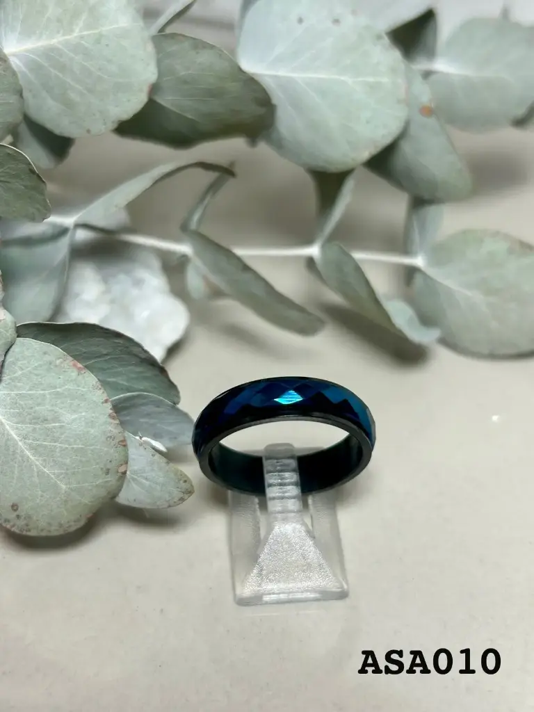 [ASA010] Anillo giratorio negro azul y negro 