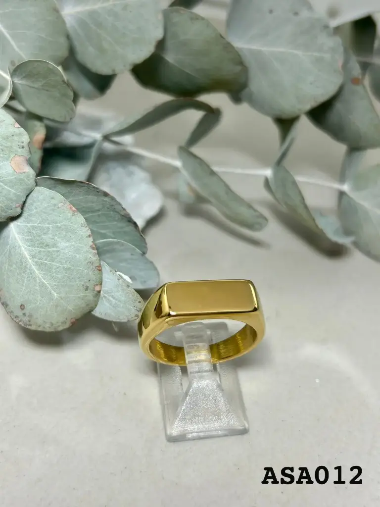 [ASA012] Anillo acero dorado 