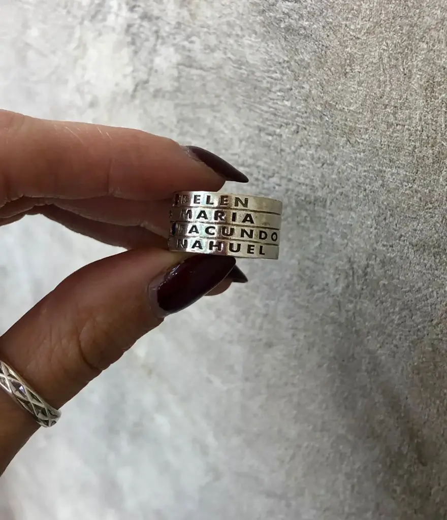 [ACF.52] Anillo Cinta Familia Grabado X 4