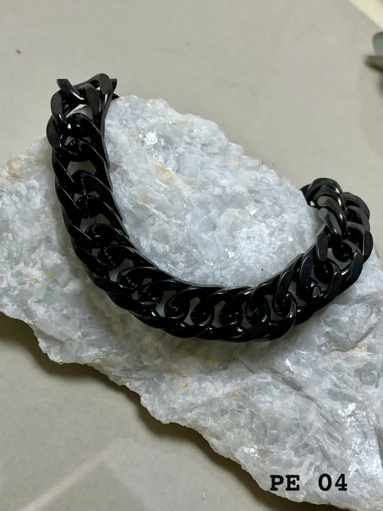 [PE04] Pulsera Groumet Acero negro