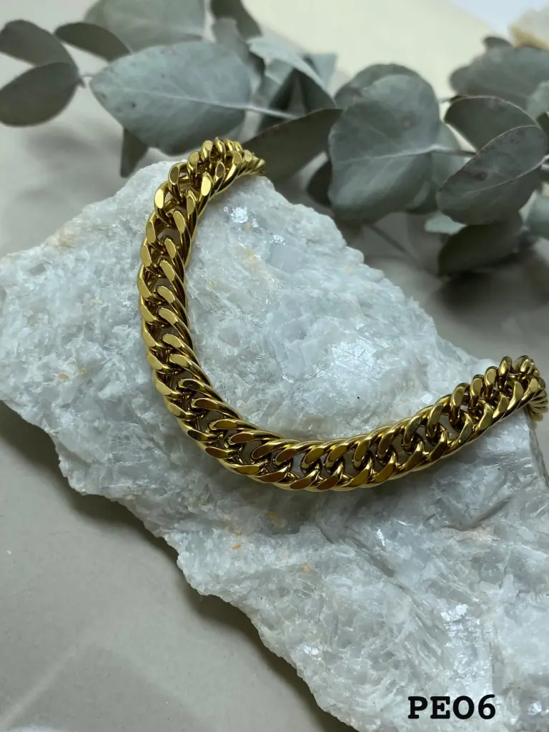 [PE06] Pulsera Groumet Acero Dorada