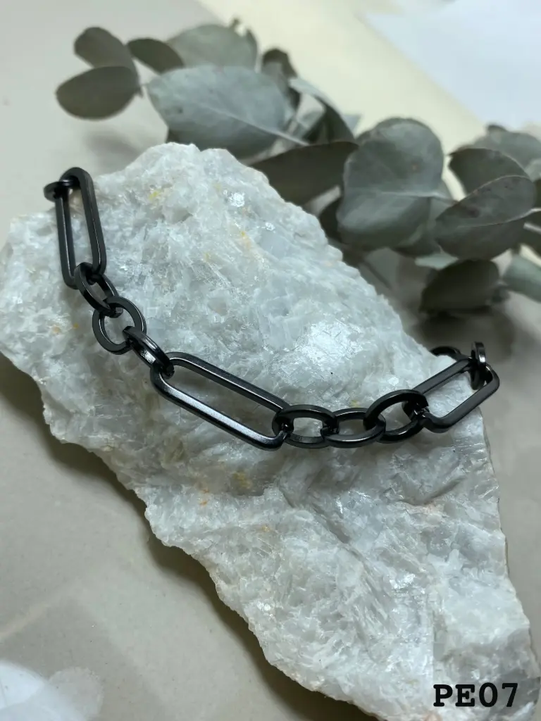 [PE07] Pulsera Acero 3x1 Negra rect