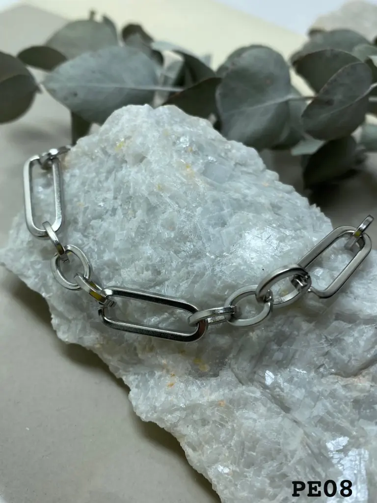 [PE08] Pulsera Acero 3x1 Plateada rect