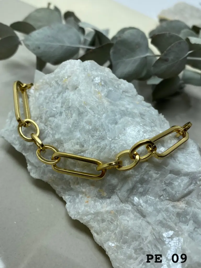 [PE09] Pulsera Acero 3x1 Dorada rect