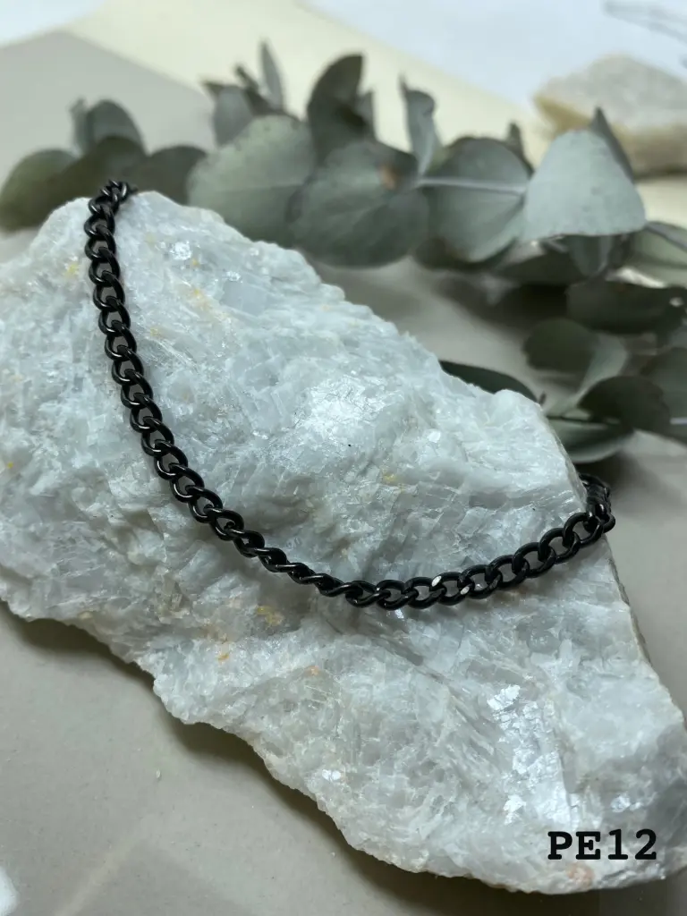 [PE12] Pulsera Groumet fina Negra