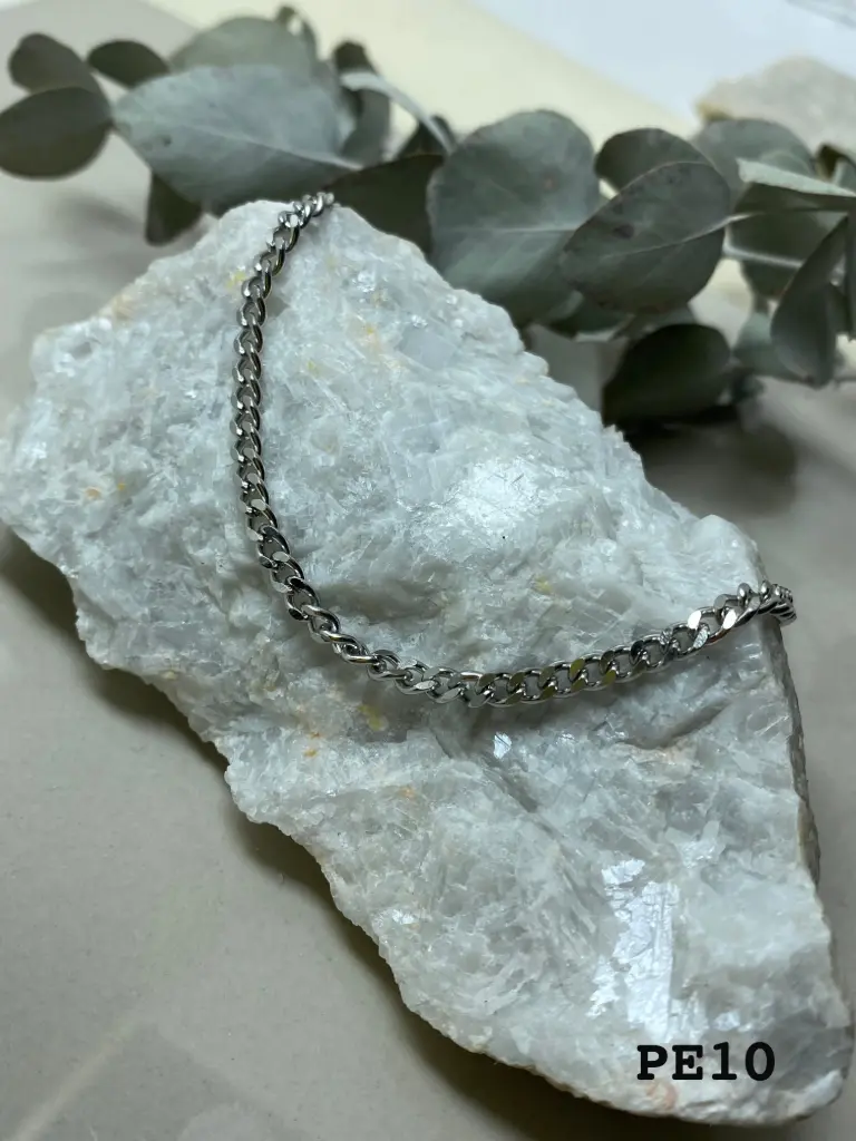 [PE10] Pulsera Groumet fina Plateada