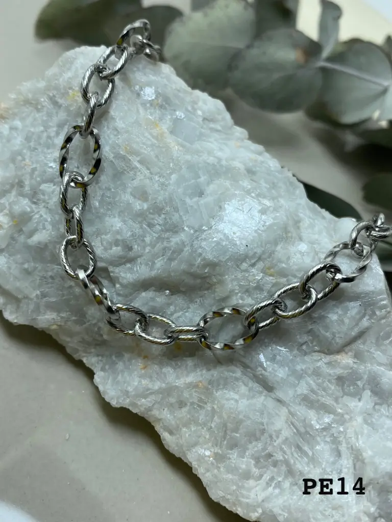 [PE14] Pulsera Acero 3x1 torzada plateada