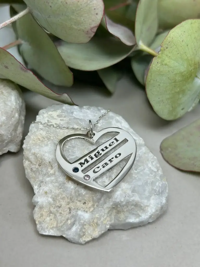 [DP.214] Dije corazón nombres calados y cubic